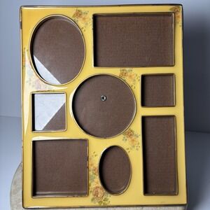 The Bucklers Inc Fifth Ave NY Large Collage Picture Frame Floral Enamel Yellow